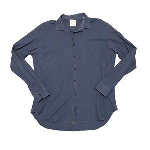 Billy Reid Standard Cut Button Front Long Sleeve Shirt Made in Italy Size XL